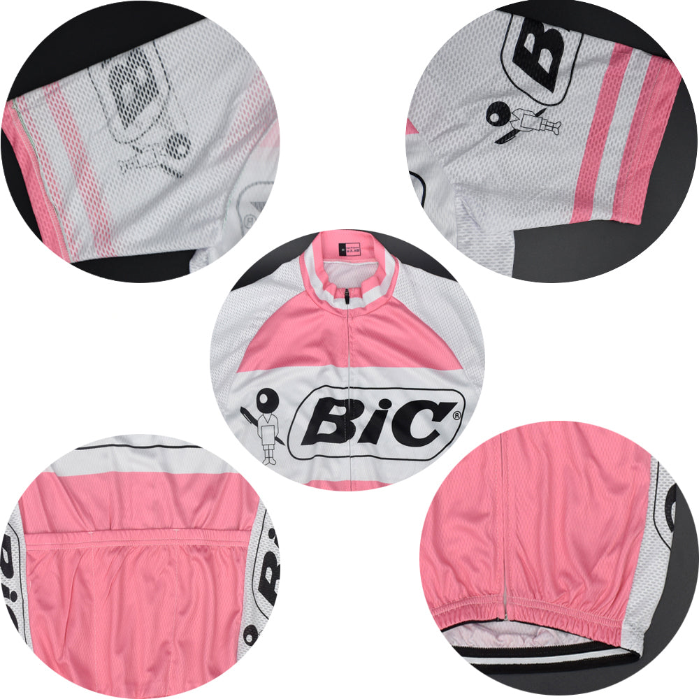 BIC Pink Retro cykeltrøje Kortærmet
