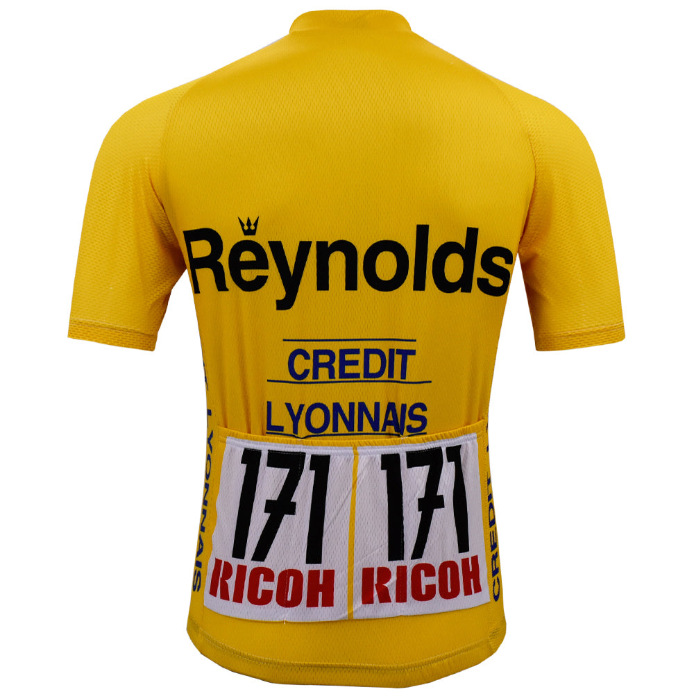 Reynolds Yellow Retro Cycling Jersey Short sleeve