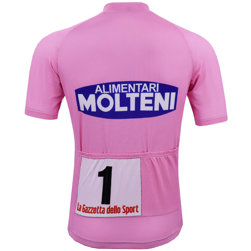 MOLTENI Pink Retro cykeltrøje Kortærmet