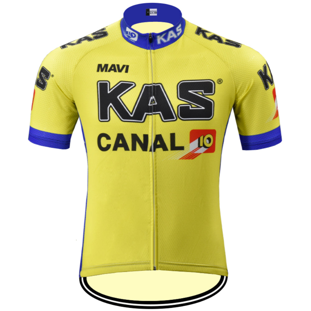 KAS Gul Retro Cykeltrøje Kortærmet