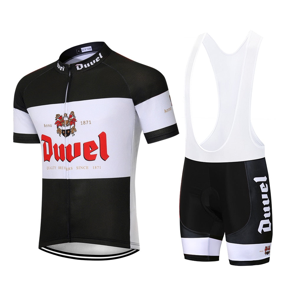 Duvel Yellow Retro Cykeltrøje Kortærmet jakkesæt