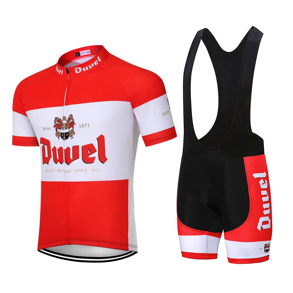 Duvel Yellow Retro Cykeltrøje Kortærmet jakkesæt