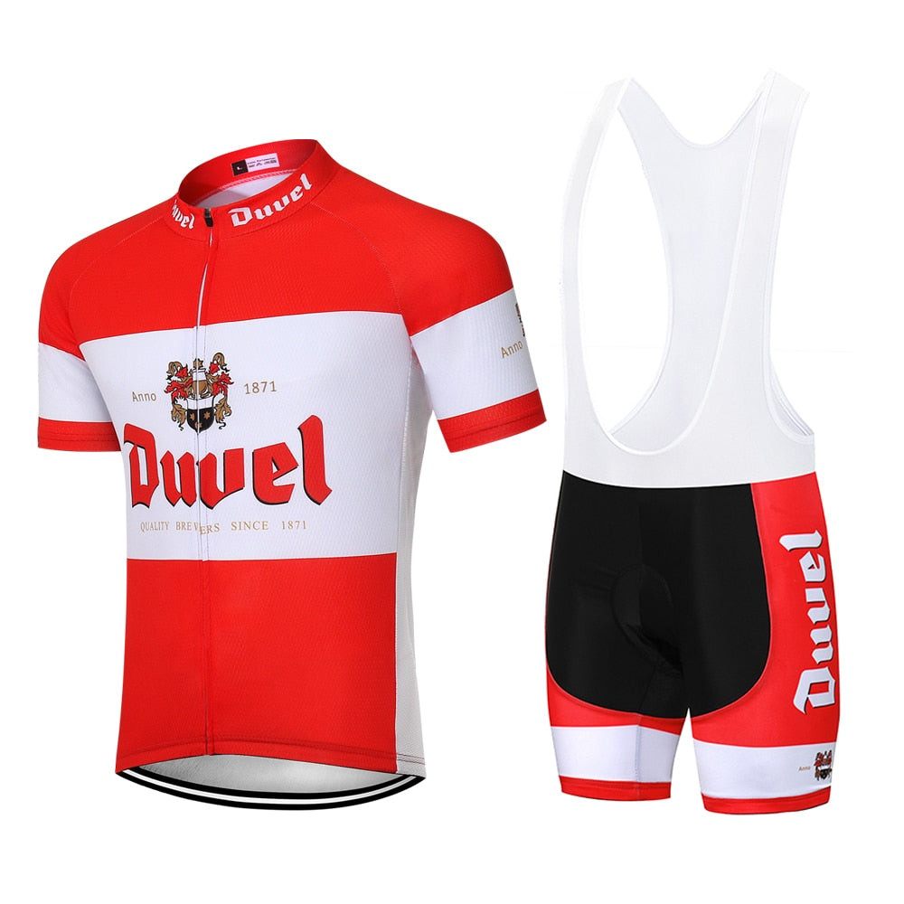 Duvel Sort Retro Cykeltrøje Kortærmet jakkesæt