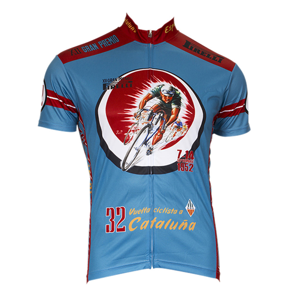 CATALUNA Blue Retro Cycling Jersey Short sleeve