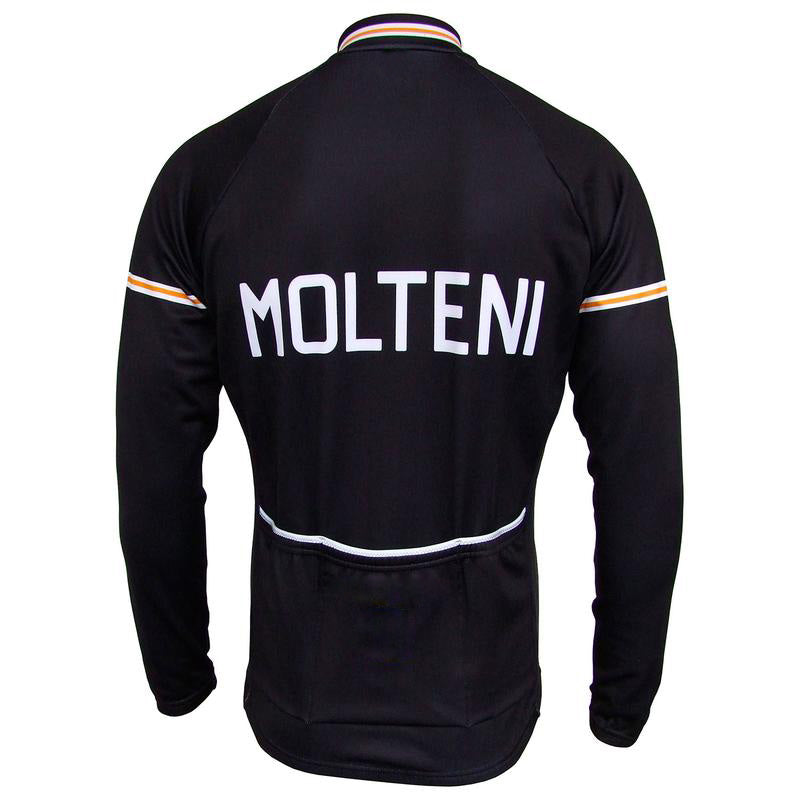 MOLTENI Black Retro Cycling Jersey long sleeve