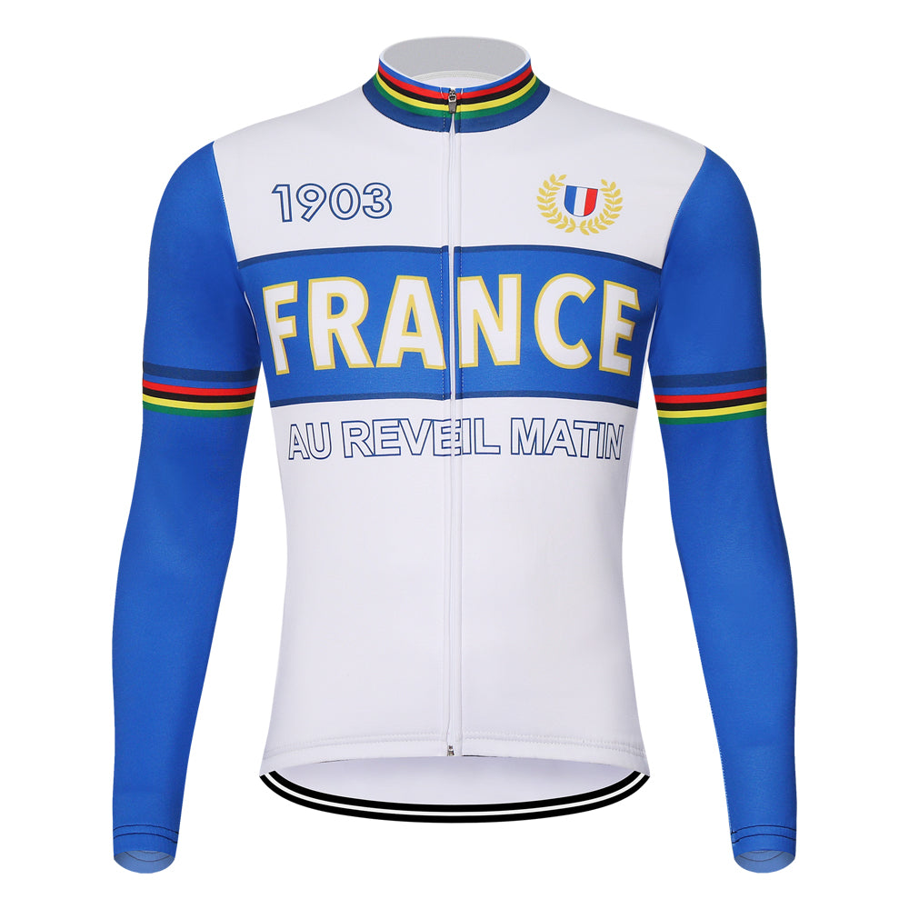 FRANCE Retro Cycling Jersey long sleeve