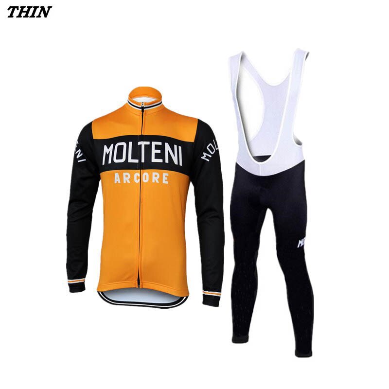 MOLTENI Gul Retro Cykeltrøje Langærmet jakkesæt