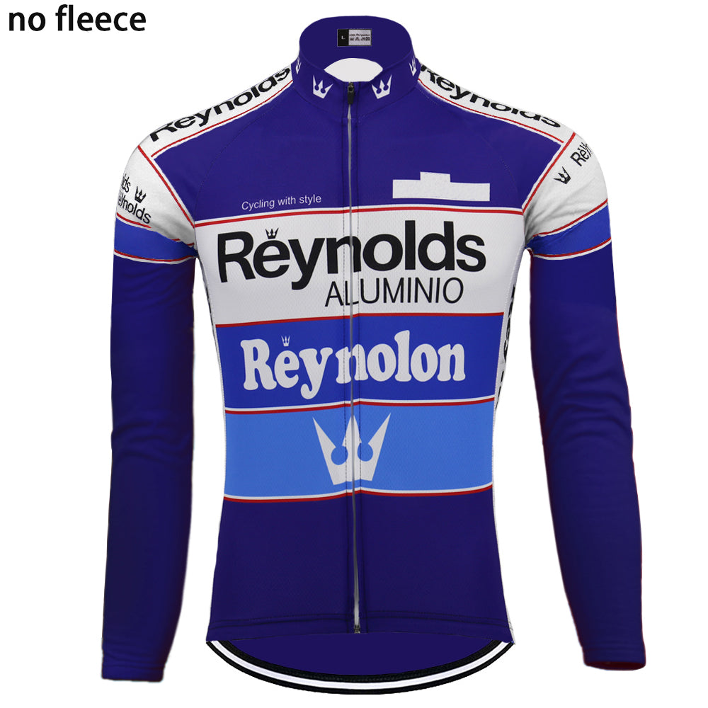 REYNOLDS blå retro cykeltrøje langærmet