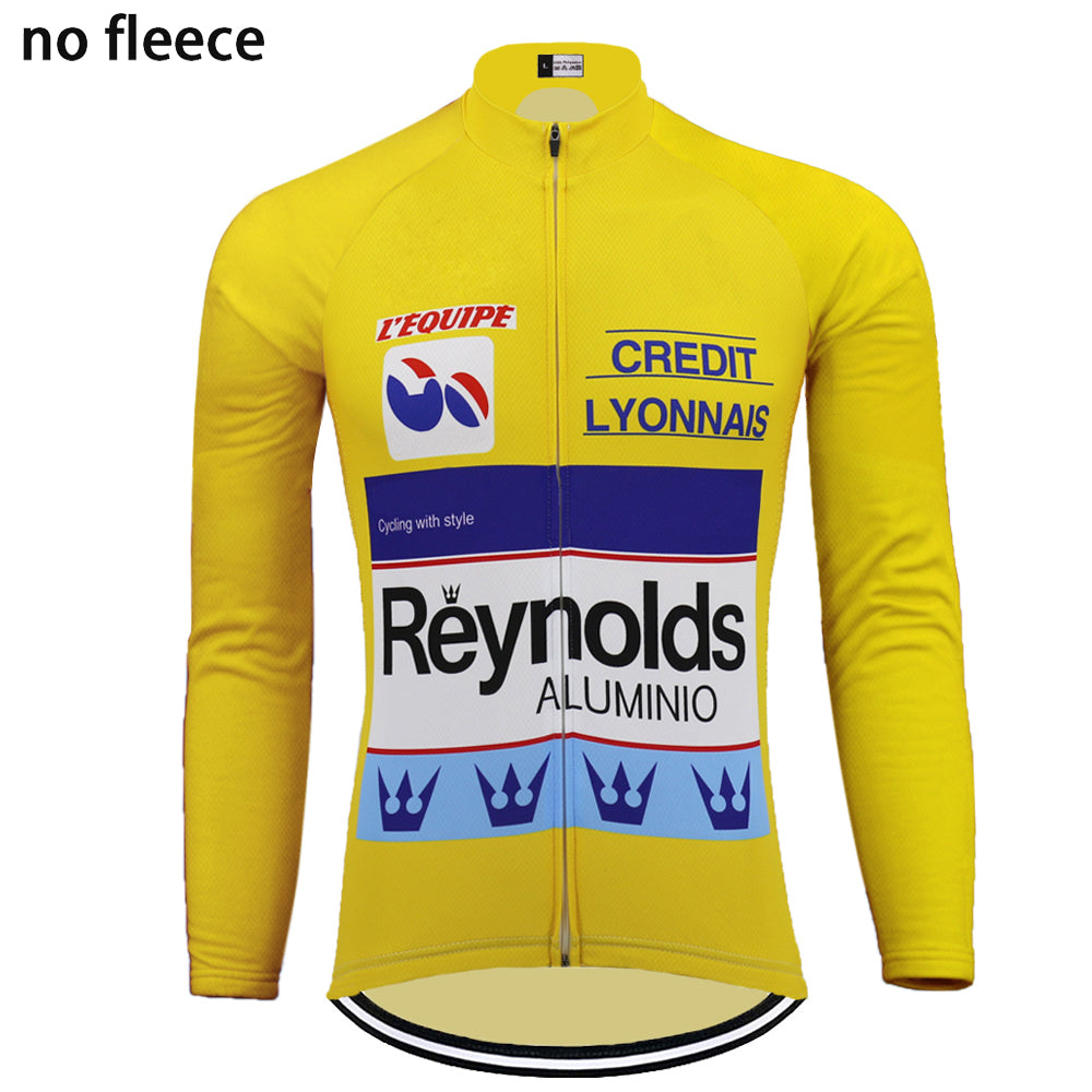 Reynolds Yellow and Blue Retro Cycling Jersey long sleeve