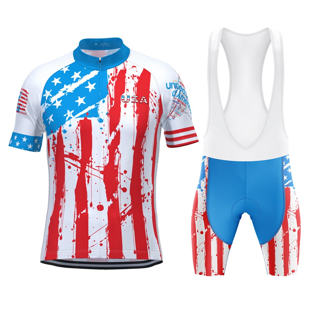 USA Statue of Liberty Retro cykeltrøje Kortærmet jakkesæt