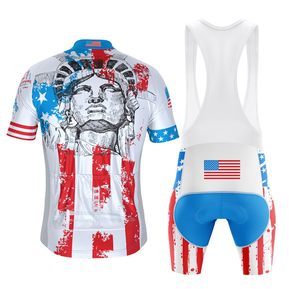 USA Statue of Liberty Retro cykeltrøje Kortærmet jakkesæt