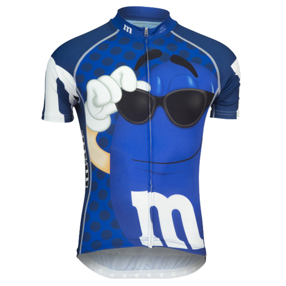 M&M Blue Retro Cycling Jersey Short sleeve