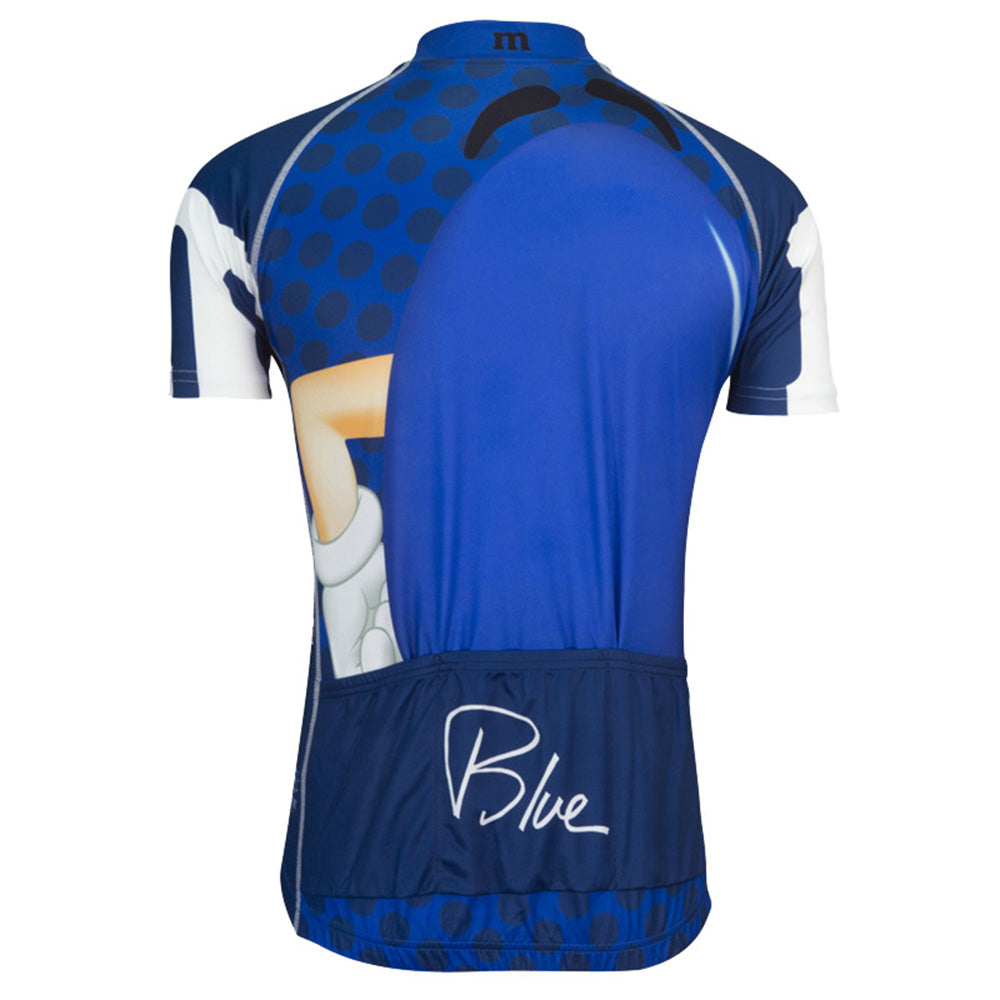 M&M Blue Retro Cycling Jersey Short sleeve