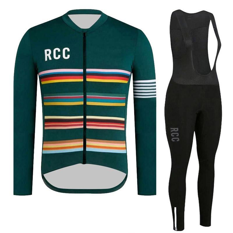Rcc Greeen Retro Cycling Jersey Long sleeved suit