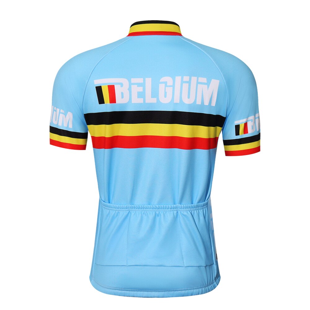Belgien Retro cykeltrøje Kortærmet