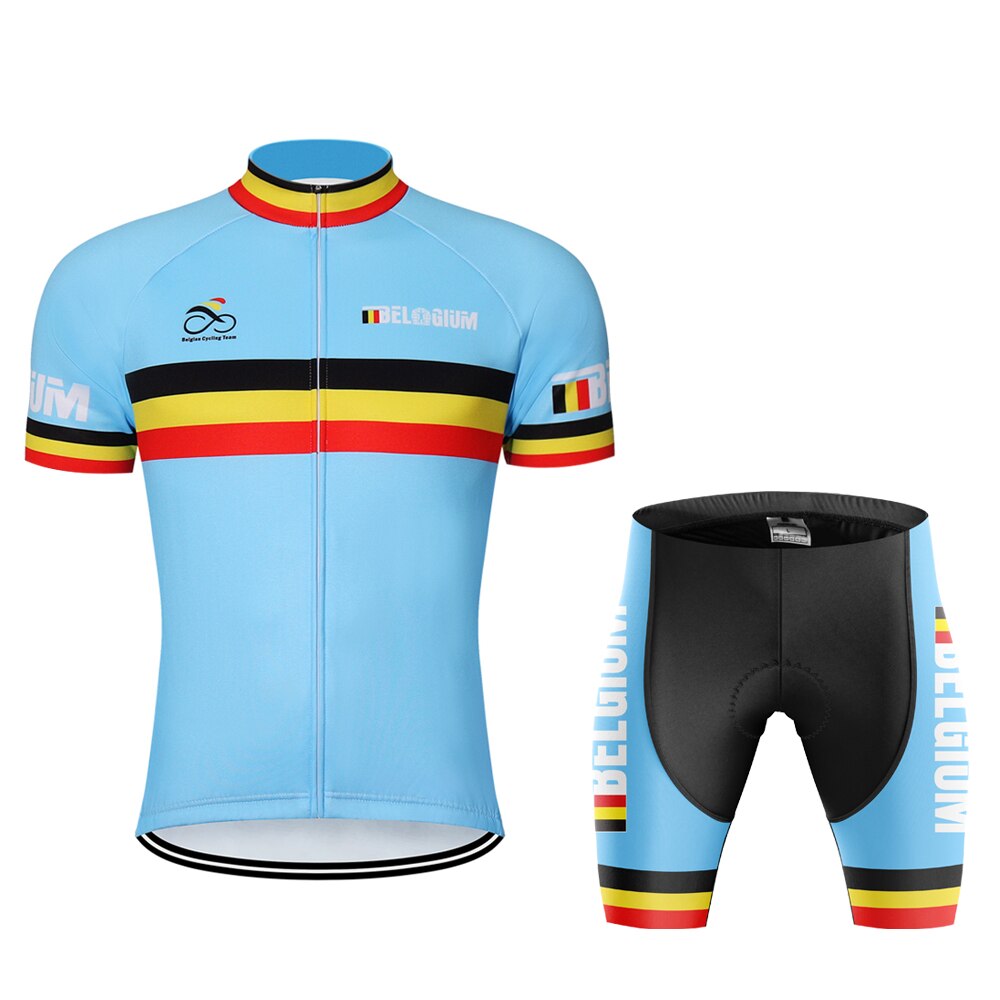 Belgium Retro Cycling Jersey Short sleeved suit