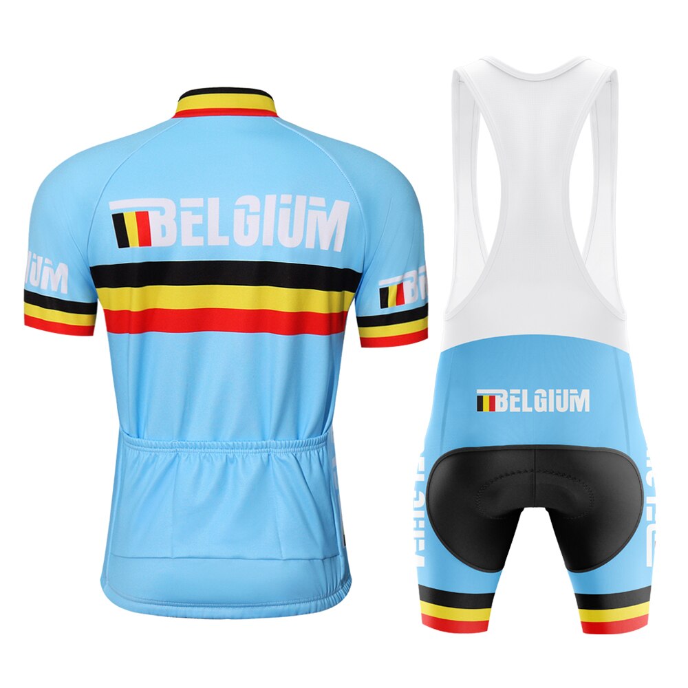 Belgium Retro Cycling Jersey Short sleeved suit