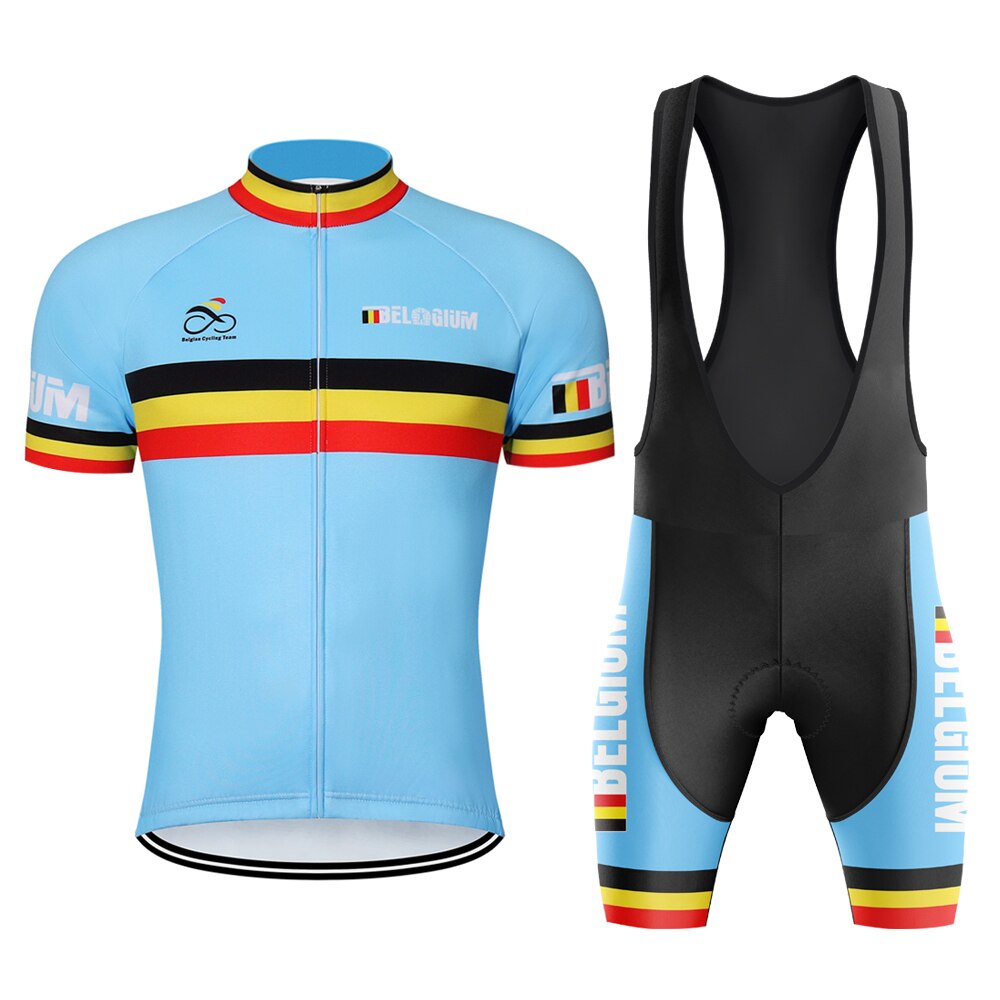Belgium Retro Cycling Jersey Short sleeved suit