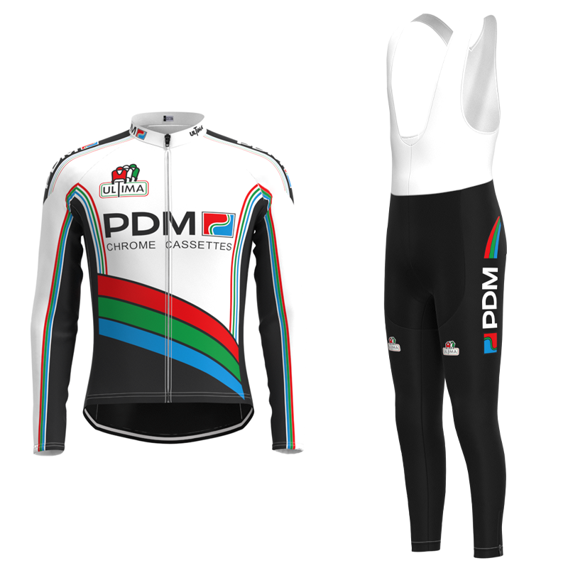 Équipe Cycliste PDM (Chrome Cassettes) Retro Cycling Jersey Long sleeved suit