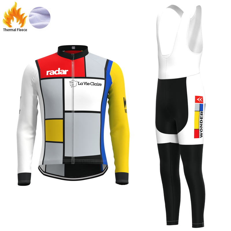 La Vie Claire Retro Cycling Jersey Long sleeved suit