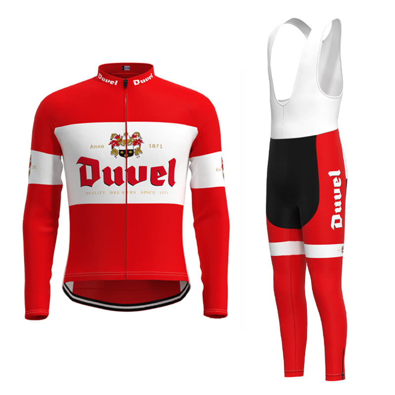 Duvel Beer Retro Retro Cycling Jersey Long sleeved suit