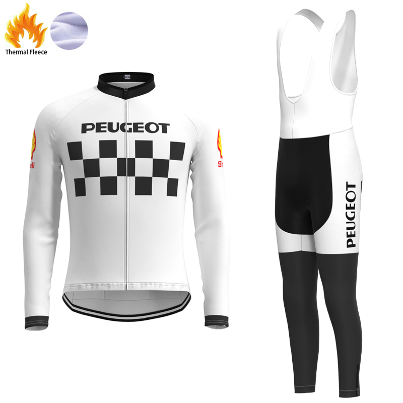 Classic 1960s Peugeot Retro Cycling Jersey Long sleeved suit