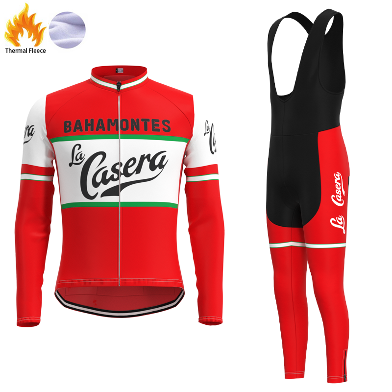 La Casera-Bahamontes Retro Cycling Jersey Long sleeved suit