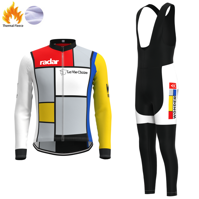 La Vie Claire Retro Cycling Jersey Long sleeved suit
