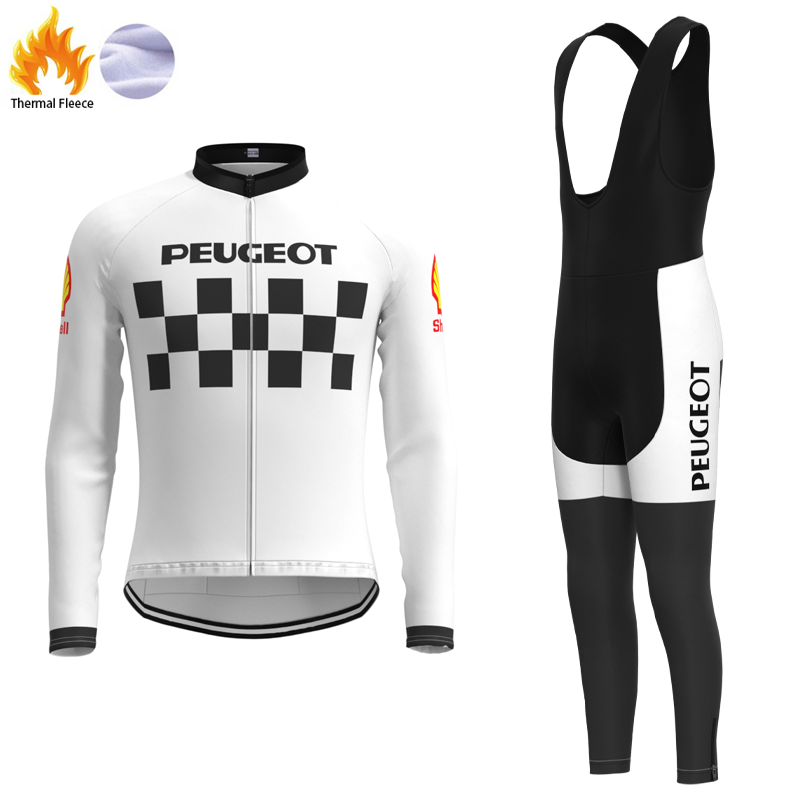 Classic 1960s Peugeot Retro Cycling Jersey Long sleeved suit