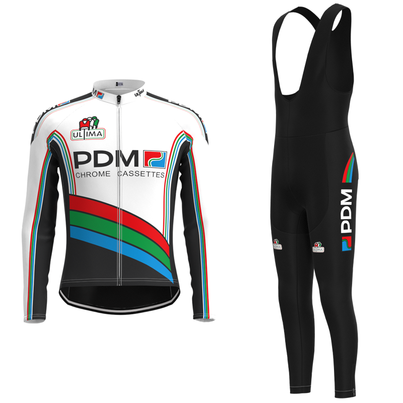Équipe Cycliste PDM (Chrome Cassettes) Retro Cycling Jersey Long sleeved suit