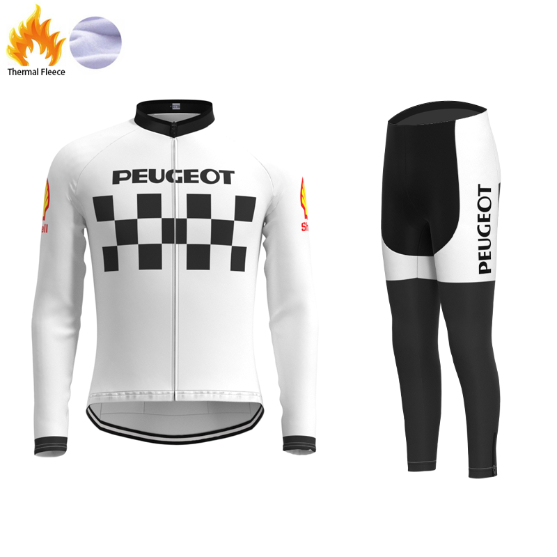 Classic 1960s Peugeot Retro Cycling Jersey Long sleeved suit
