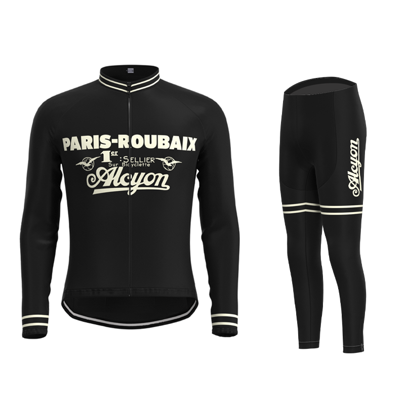 Paris-Roubaix Retro Retro Cycling Jersey Long sleeved suit
