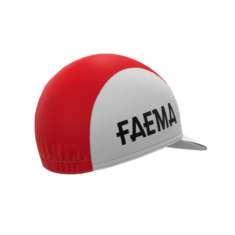 FAEMA White Red Retro Cycling Cap