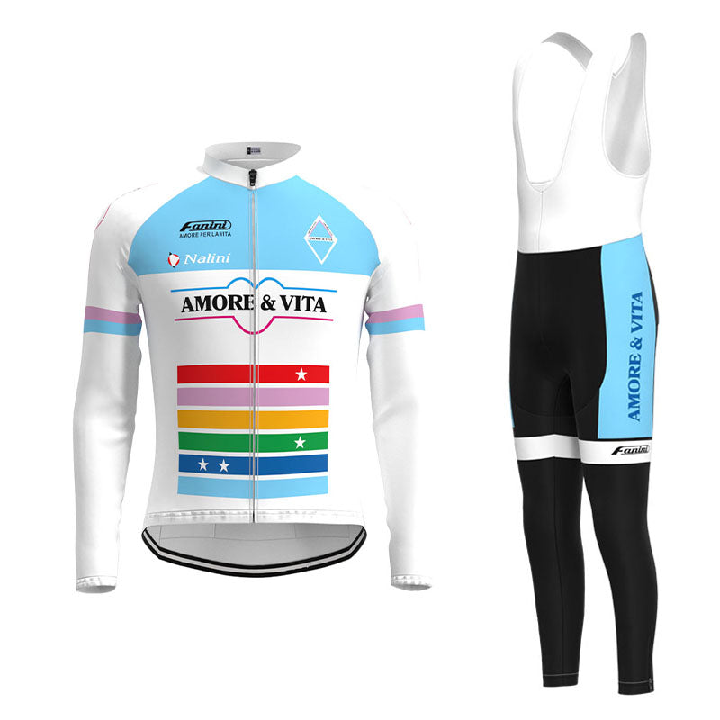 Amore & Vita Retro Cycling Jersey Long Set (With Fleece Option)