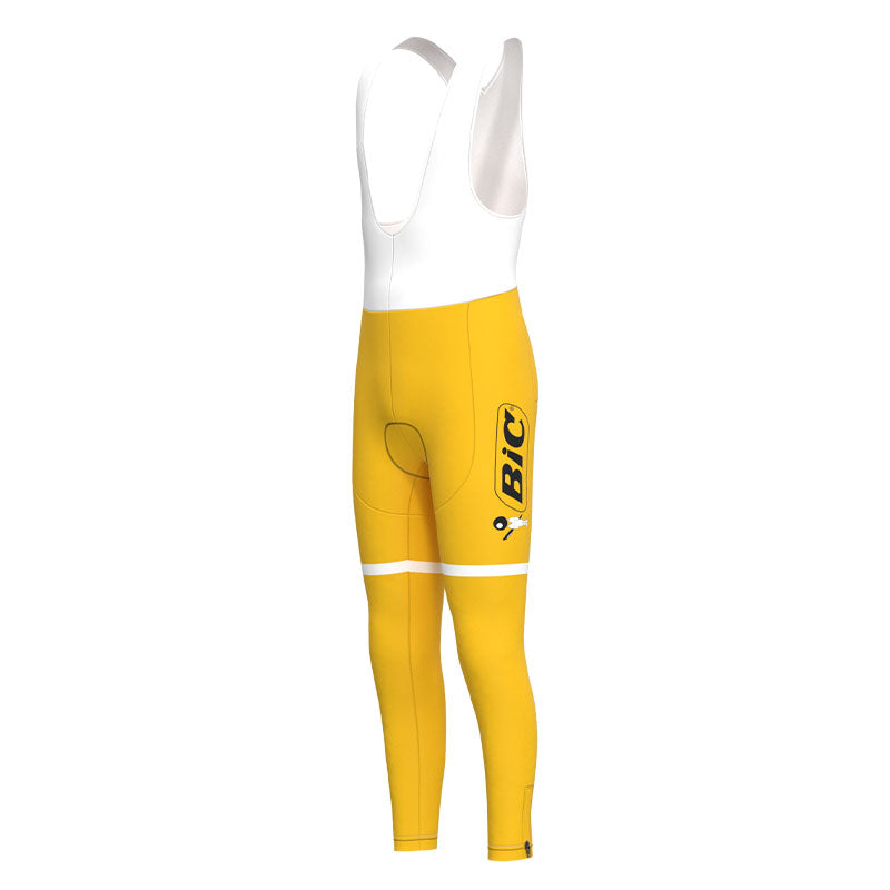 BIC Yellow Retro Cycling Jersey Long Set (With Fleece Option)