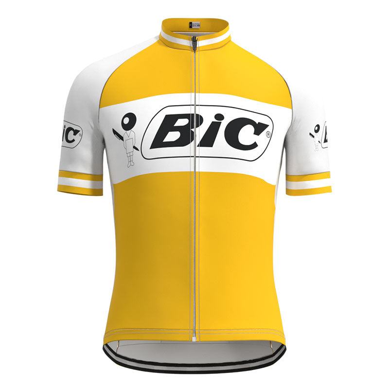 BIC Yellow Retro Cycling Jersey Set