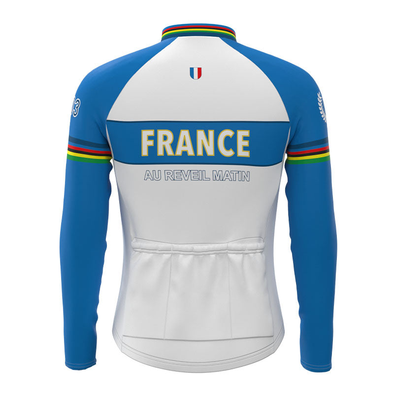 FRANCE Cycling Team Retro Cycling Jersey Long Set (With Fleece Option)