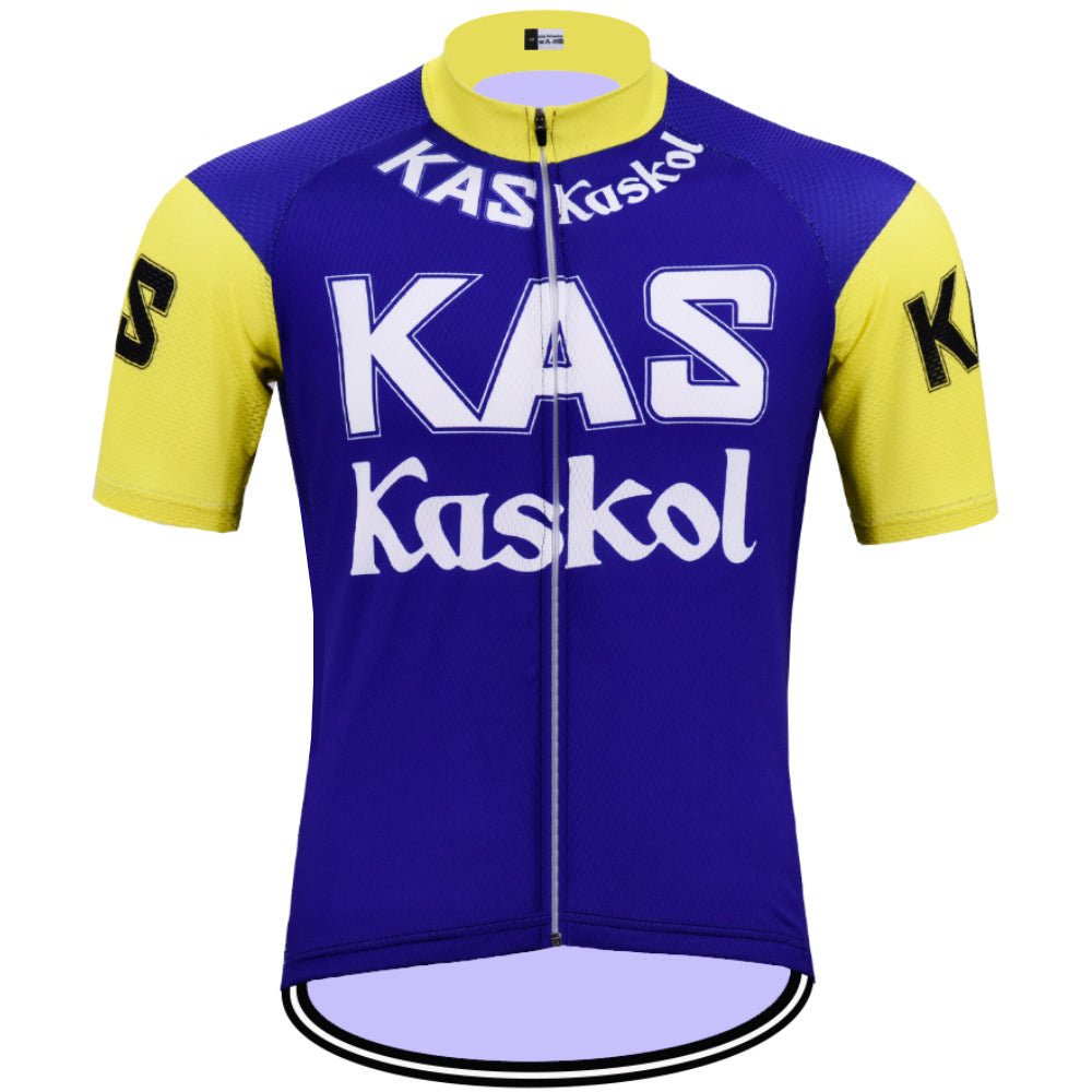 KAS Blå Retro Cykeltrøje Kortærmet