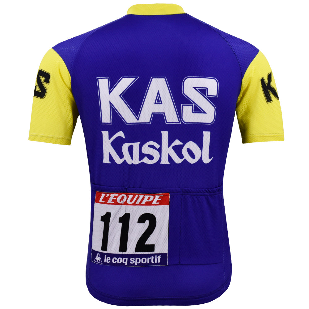 KAS Blå Retro Cykeltrøje Kortærmet