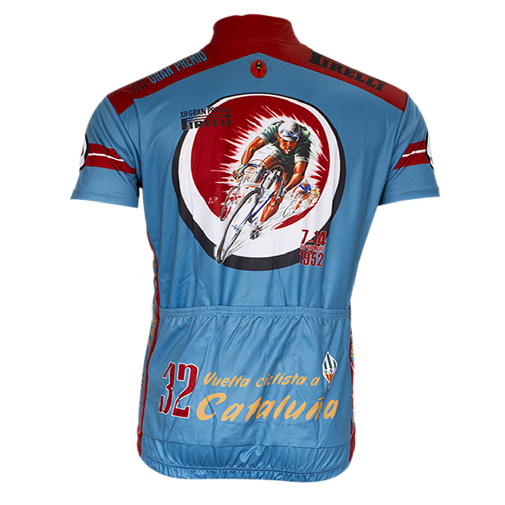 CATALUNA Blue Retro Cycling Jersey Short sleeve