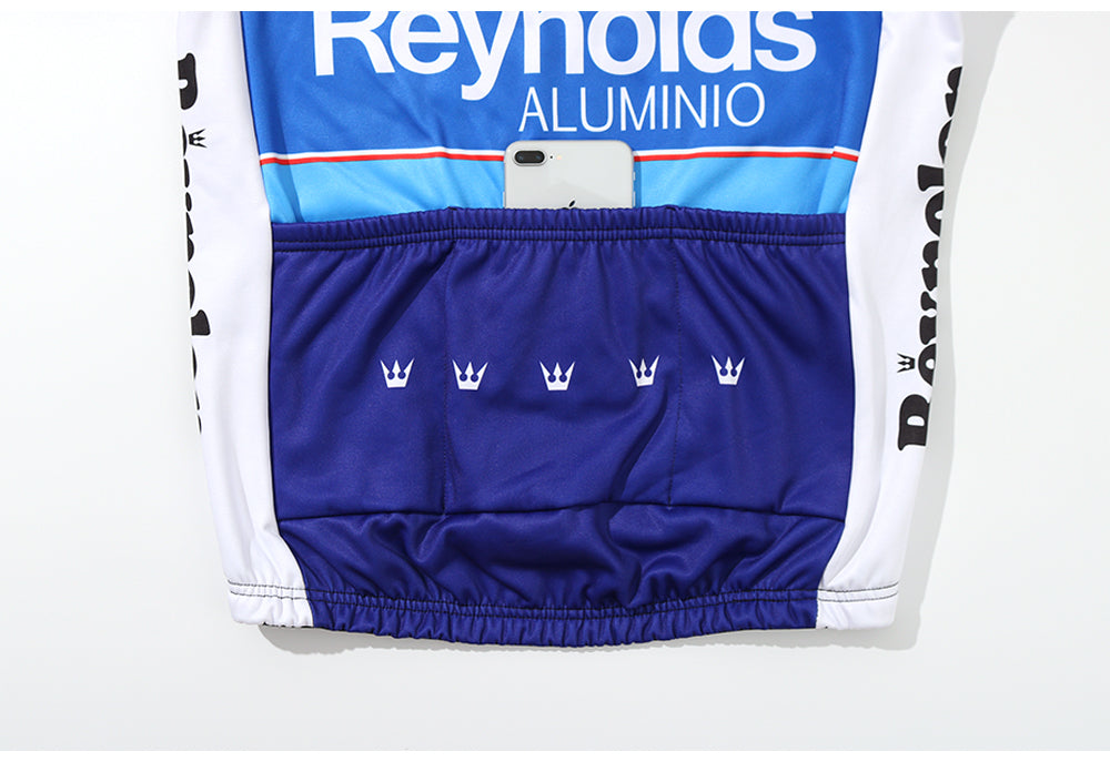 REYNOLDS Blue Retro Cycling Jersey long sleeve