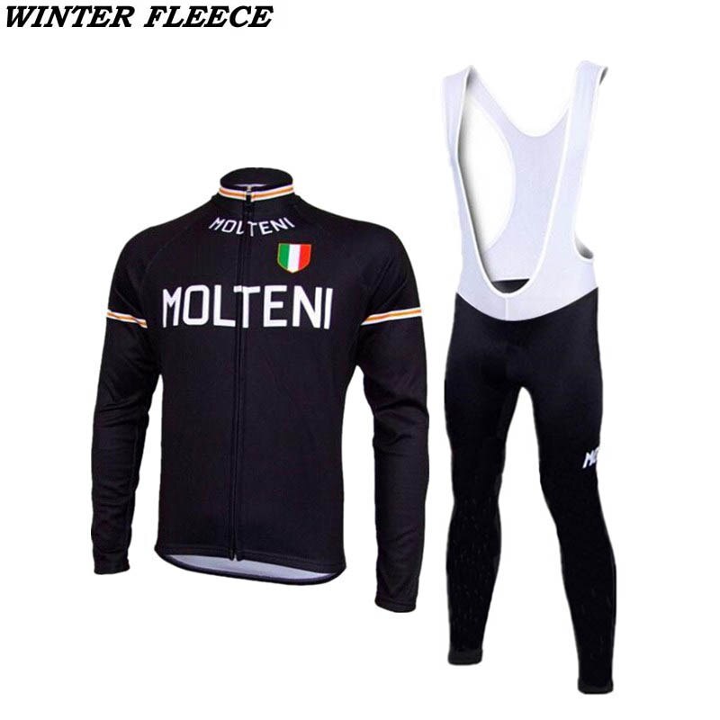 MOLTENI Sort Retro Cykeltrøje Langærmet jakkesæt